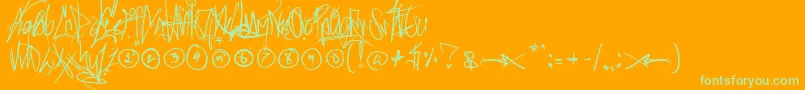 Sickcapital Font – Green Fonts on Orange Background