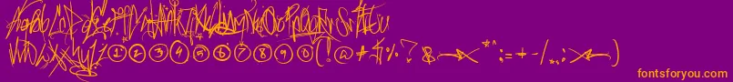 Sickcapital Font – Orange Fonts on Purple Background