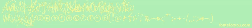 Sickcapital Font – Yellow Fonts on Green Background