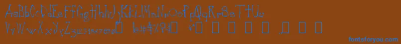 CankerSore Font – Blue Fonts on Brown Background