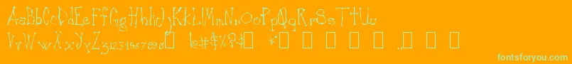 CankerSore Font – Green Fonts on Orange Background