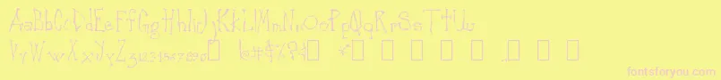 CankerSore Font – Pink Fonts on Yellow Background