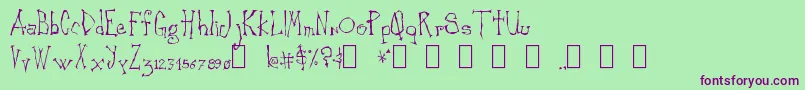 CankerSore Font – Purple Fonts on Green Background