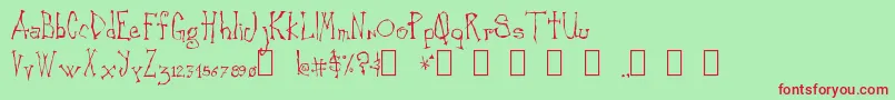 CankerSore Font – Red Fonts on Green Background