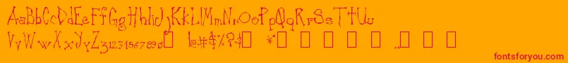 CankerSore Font – Red Fonts on Orange Background