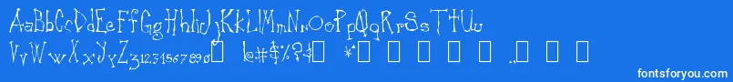 フォントCankerSore – 青い背景に白い文字