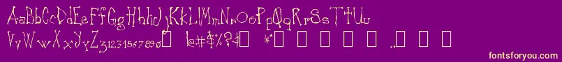 CankerSore Font – Yellow Fonts on Purple Background