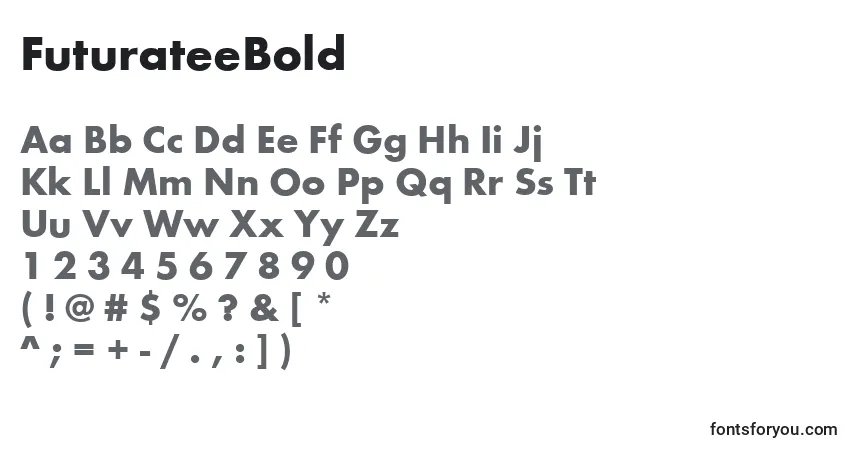 Шрифт FuturateeBold – алфавит, цифры, специальные символы