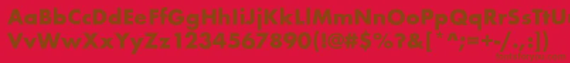 FuturateeBold-fontti – ruskeat fontit punaisella taustalla