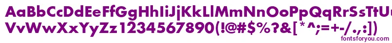 Czcionka FuturateeBold – fioletowe czcionki na białym tle