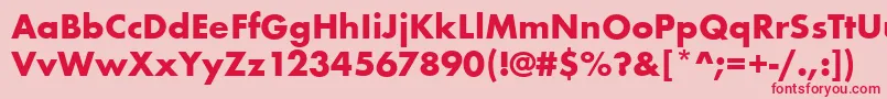 FuturateeBold-Schriftart – Rote Schriften auf rosa Hintergrund