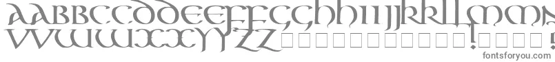 フォントAonCari – 白い背景に灰色の文字