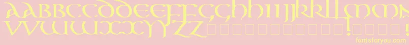 AonCari Font – Yellow Fonts on Pink Background