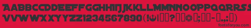 DistantGalaxy Font – Black Fonts on Red Background