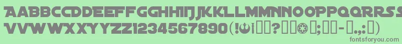 フォントDistantGalaxy – 緑の背景に灰色の文字