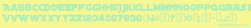 DistantGalaxy Font – Green Fonts on Yellow Background