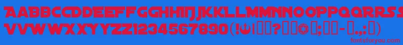 フォントDistantGalaxy – 赤い文字の青い背景