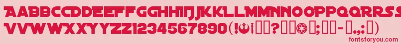 Czcionka DistantGalaxy – czerwone czcionki na różowym tle