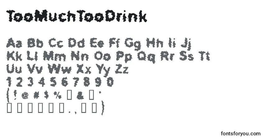 Шрифт TooMuchTooDrink – алфавит, цифры, специальные символы
