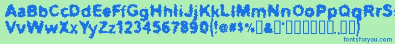 TooMuchTooDrink Font – Blue Fonts on Green Background