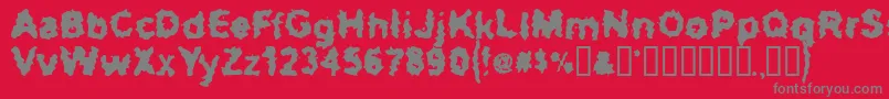 TooMuchTooDrink-Schriftart – Graue Schriften auf rotem Hintergrund