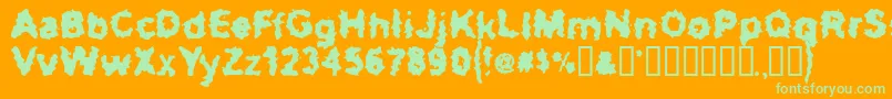 TooMuchTooDrink Font – Green Fonts on Orange Background