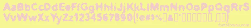 TooMuchTooDrink Font – Pink Fonts on Yellow Background