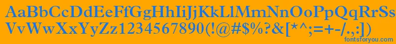 フォントTerminusSsiSemiBold – オレンジの背景に青い文字