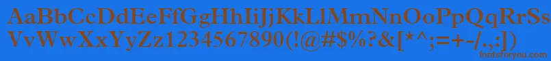 フォントTerminusSsiSemiBold – 茶色の文字が青い背景にあります。