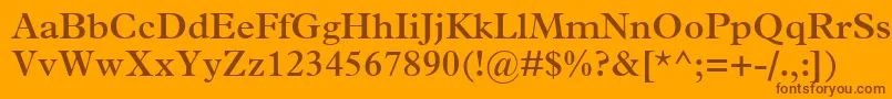 フォントTerminusSsiSemiBold – オレンジの背景に茶色のフォント