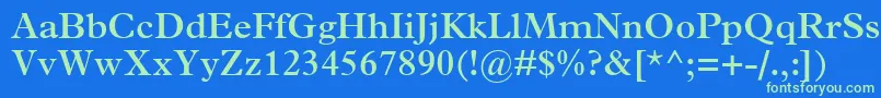 フォントTerminusSsiSemiBold – 青い背景に緑のフォント