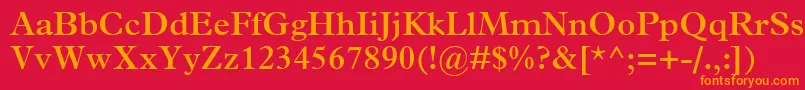 フォントTerminusSsiSemiBold – 赤い背景にオレンジの文字