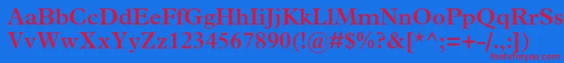 TerminusSsiSemiBold-fontti – punaiset fontit sinisellä taustalla