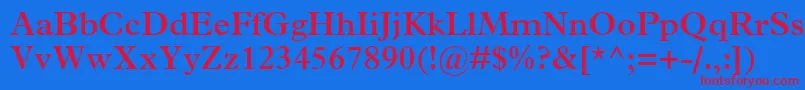 Czcionka TerminusSsiSemiBold – czerwone czcionki na niebieskim tle