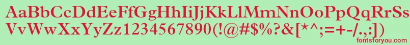 Czcionka TerminusSsiSemiBold – czerwone czcionki na zielonym tle