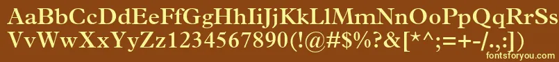 Шрифт TerminusSsiSemiBold – жёлтые шрифты на коричневом фоне