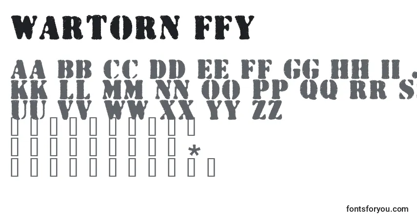 Шрифт Wartorn ffy – алфавит, цифры, специальные символы