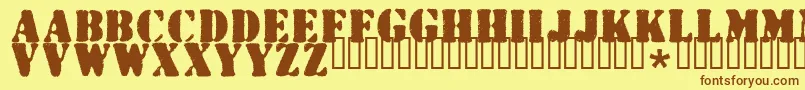 Wartorn ffy Font – Brown Fonts on Yellow Background