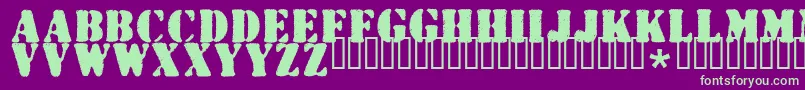 Wartorn ffy Font – Green Fonts on Purple Background