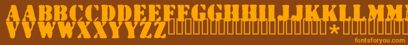 Wartorn ffy Font – Orange Fonts on Brown Background