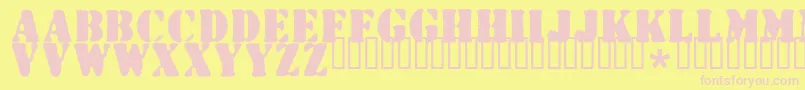 Fonte Wartorn ffy – fontes rosa em um fundo amarelo