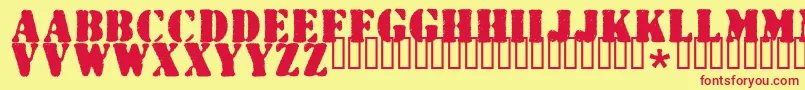 Wartorn ffy Font – Red Fonts on Yellow Background