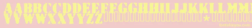 Czcionka Wartorn ffy – żółte czcionki na różowym tle