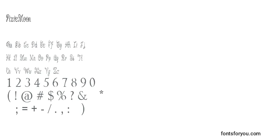 Шрифт PixieMoon – алфавит, цифры, специальные символы