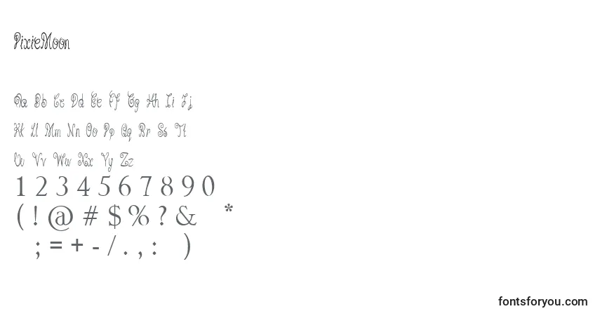 PixieMoonフォント–アルファベット、数字、特殊文字