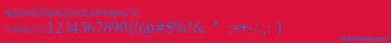 Czcionka PixieMoon – niebieskie czcionki na czerwonym tle