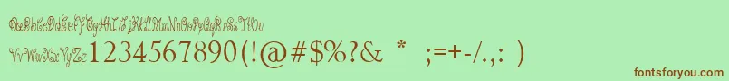 PixieMoon-fontti – ruskeat fontit vihreällä taustalla