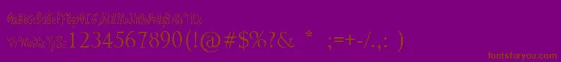 PixieMoon-Schriftart – Braune Schriften auf violettem Hintergrund