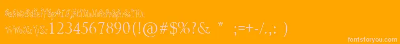 PixieMoon-fontti – vaaleanpunaiset fontit oranssilla taustalla
