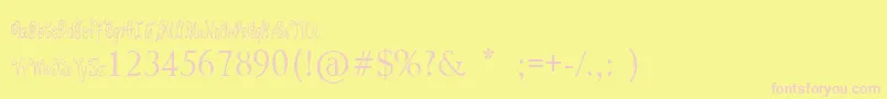 PixieMoon-fontti – vaaleanpunaiset fontit keltaisella taustalla